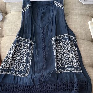 Sweet Wanderer Navy Top with White Detailing
